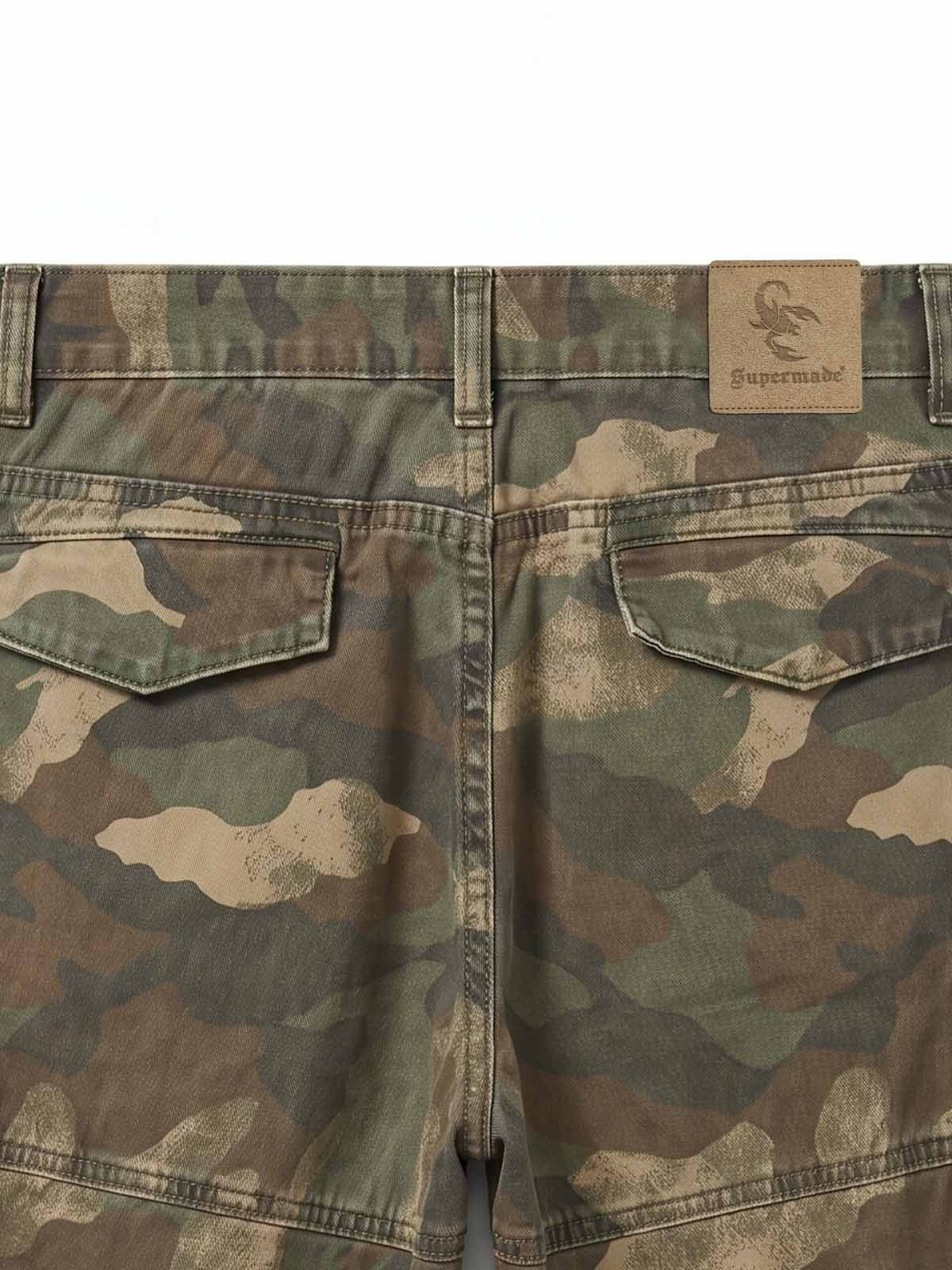 Distressed Camouflage Workwear Wide