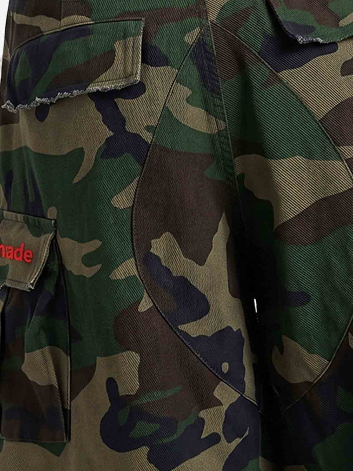 Vintage Camo Frayed Hem Cargo Shorts