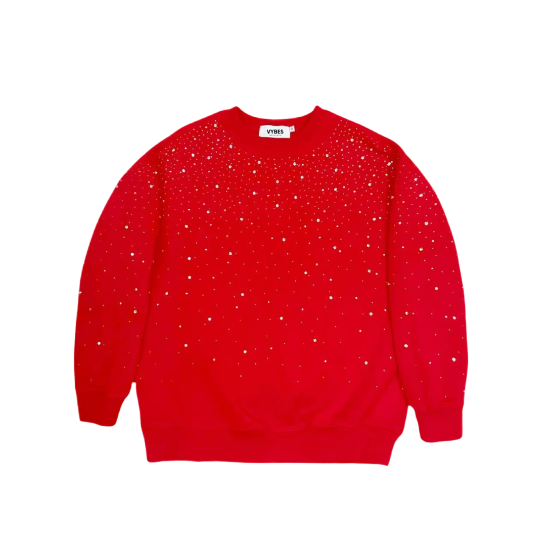 Rhinestone Galaxy Crewneck | Shimmering Comfort & Style