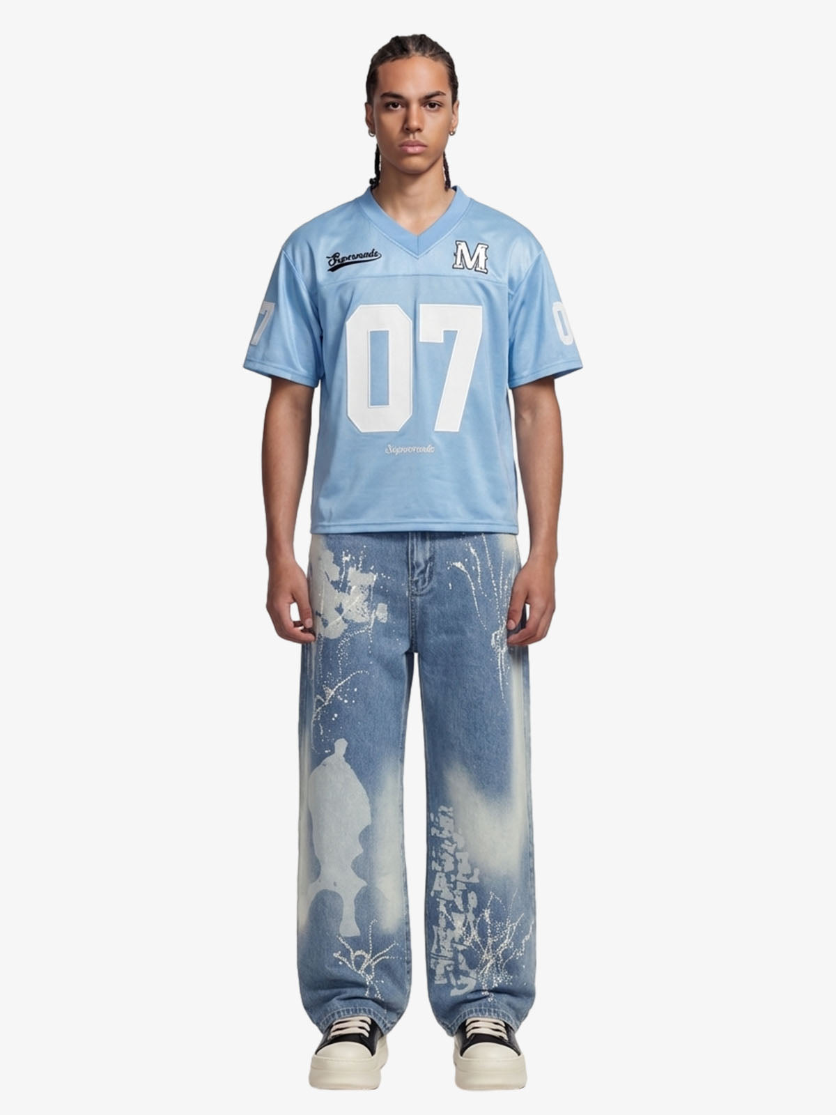Loose Satin Jersey 07 Stitching Sports T-Shirt
