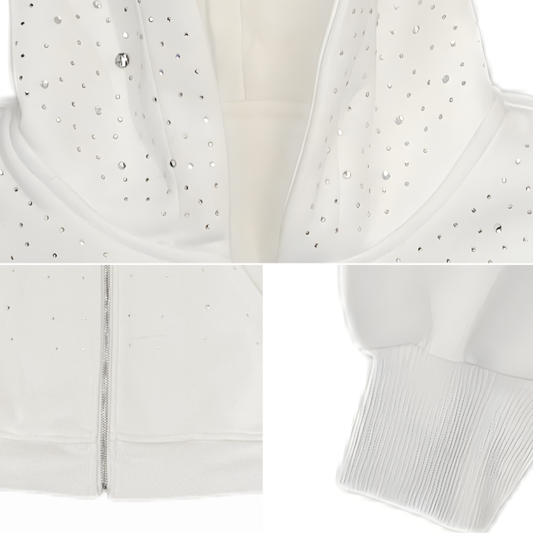 Rhinestone Galaxy Zip Up | Sleek & Sparkling Layer