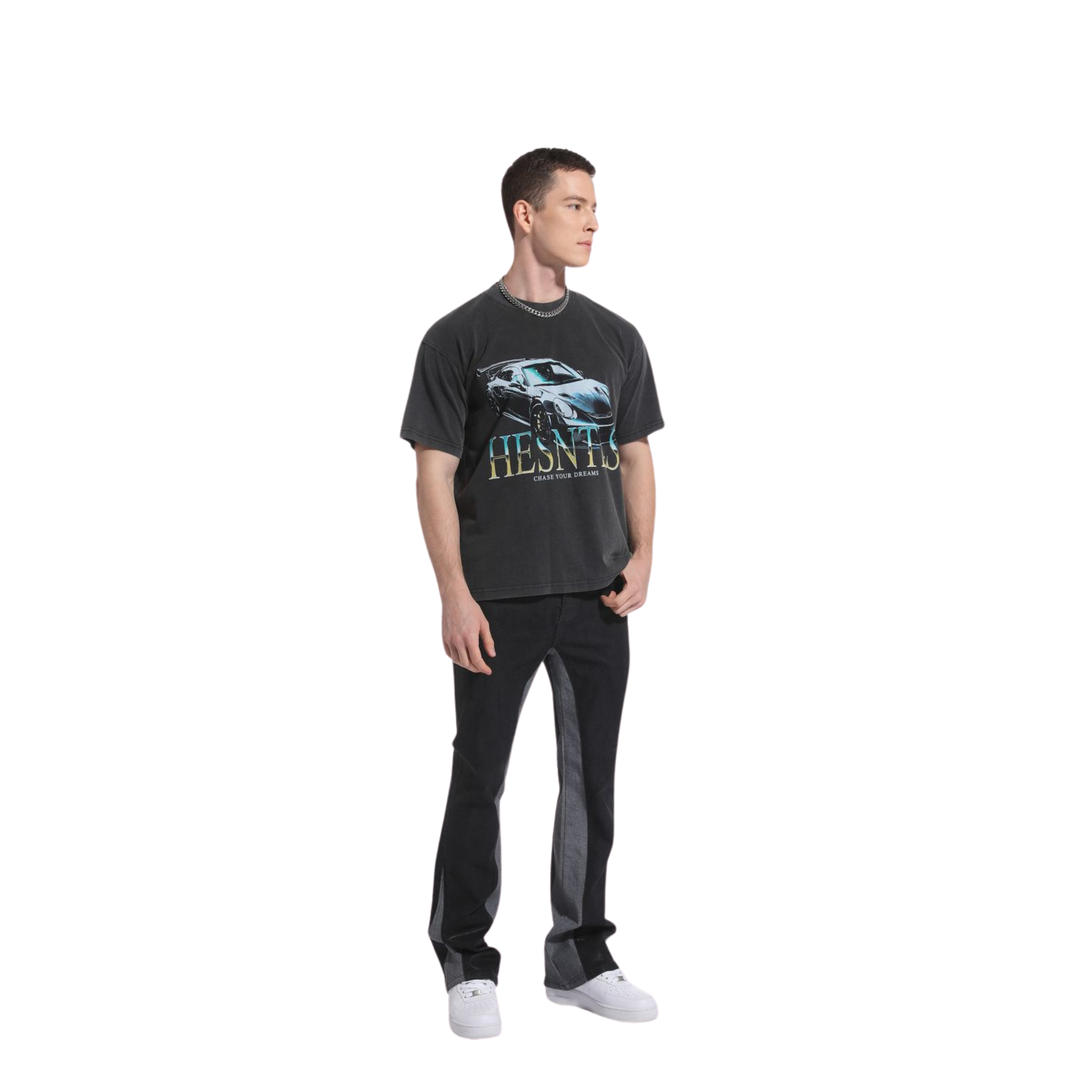 Flare Denim - Contrast Black