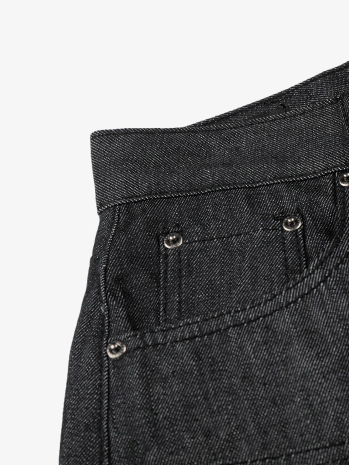 Patchwork Studded Denim Shorts