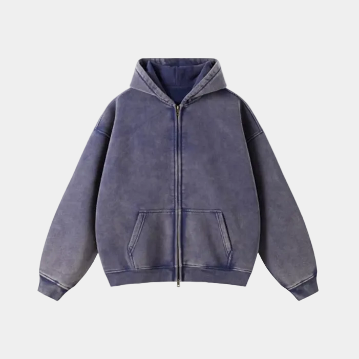 Heavyweight Zipped Hoodie - Black