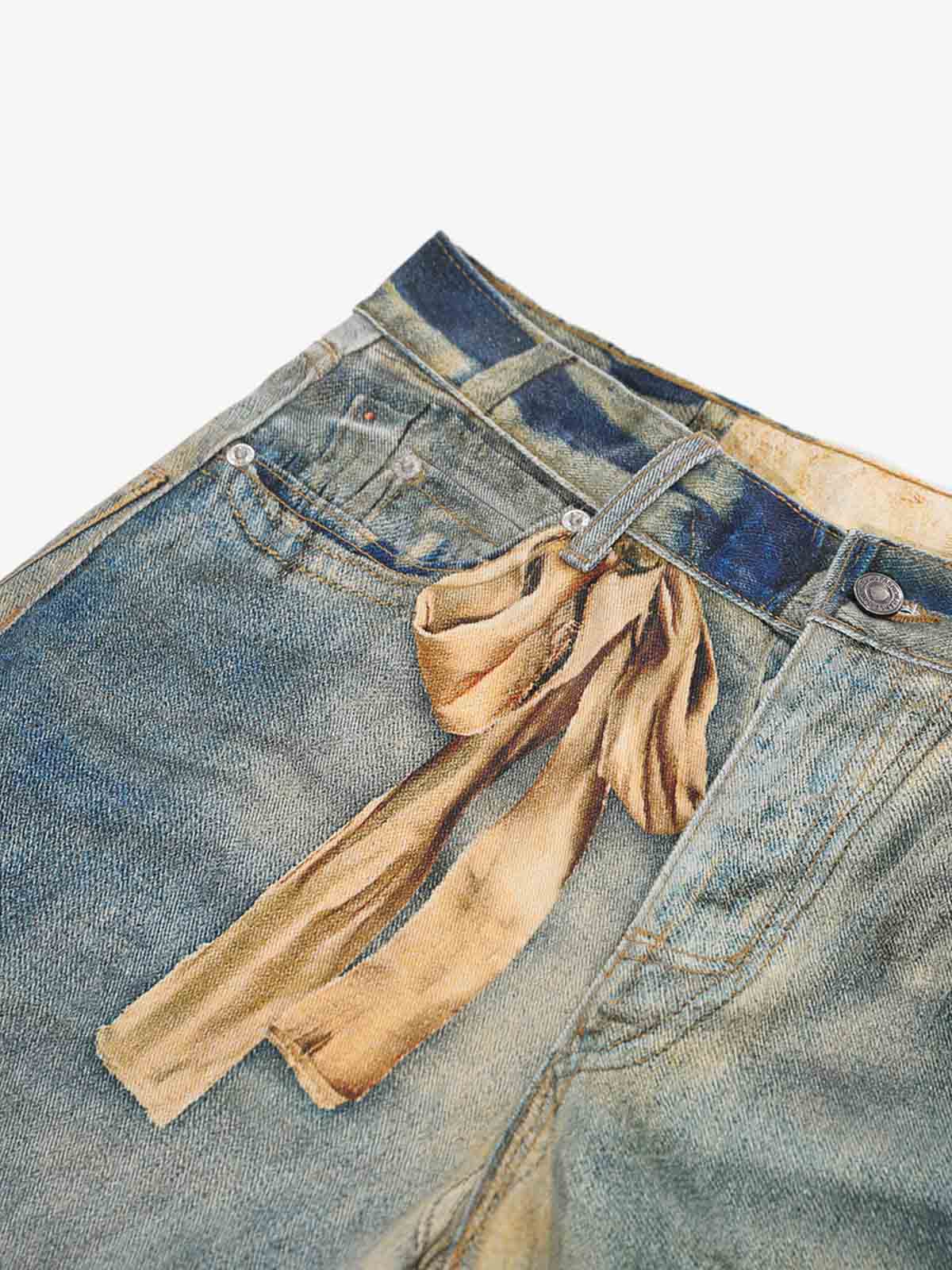Teddy Bear Decor Pockets Baggy Pants