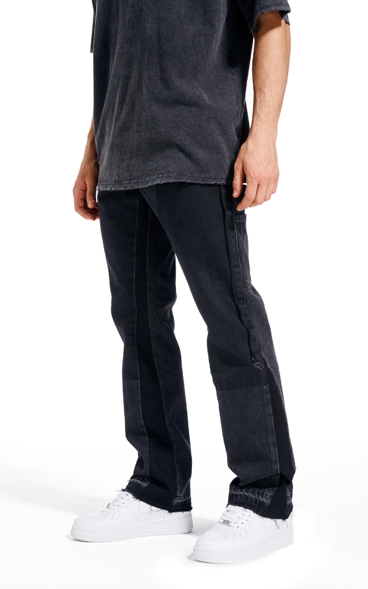 Flare Denim - Patch-work Black