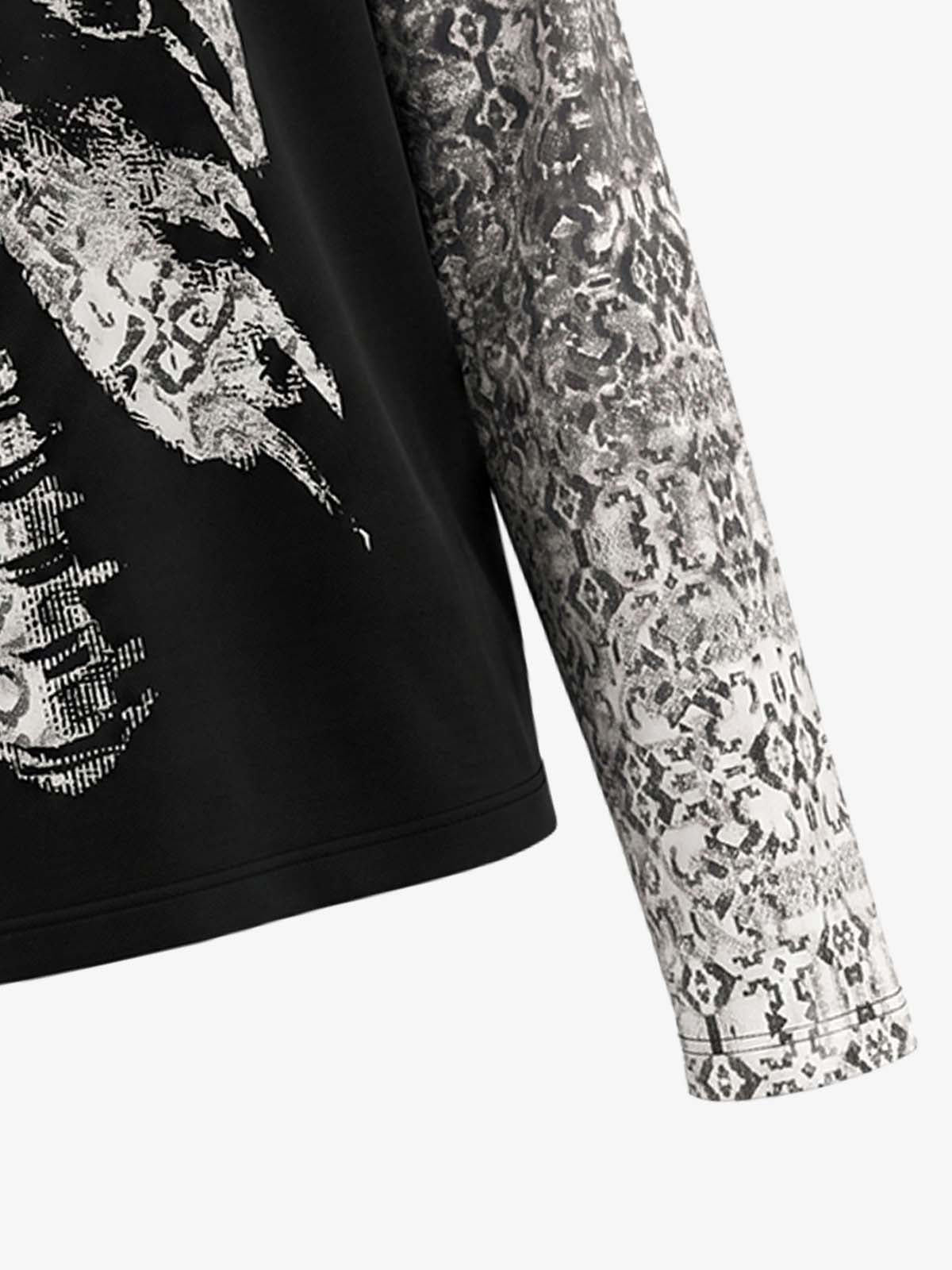 Skull Ribcage Graphic Oversized Tee