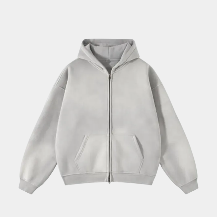 Heavyweight Zipped Hoodie - Black