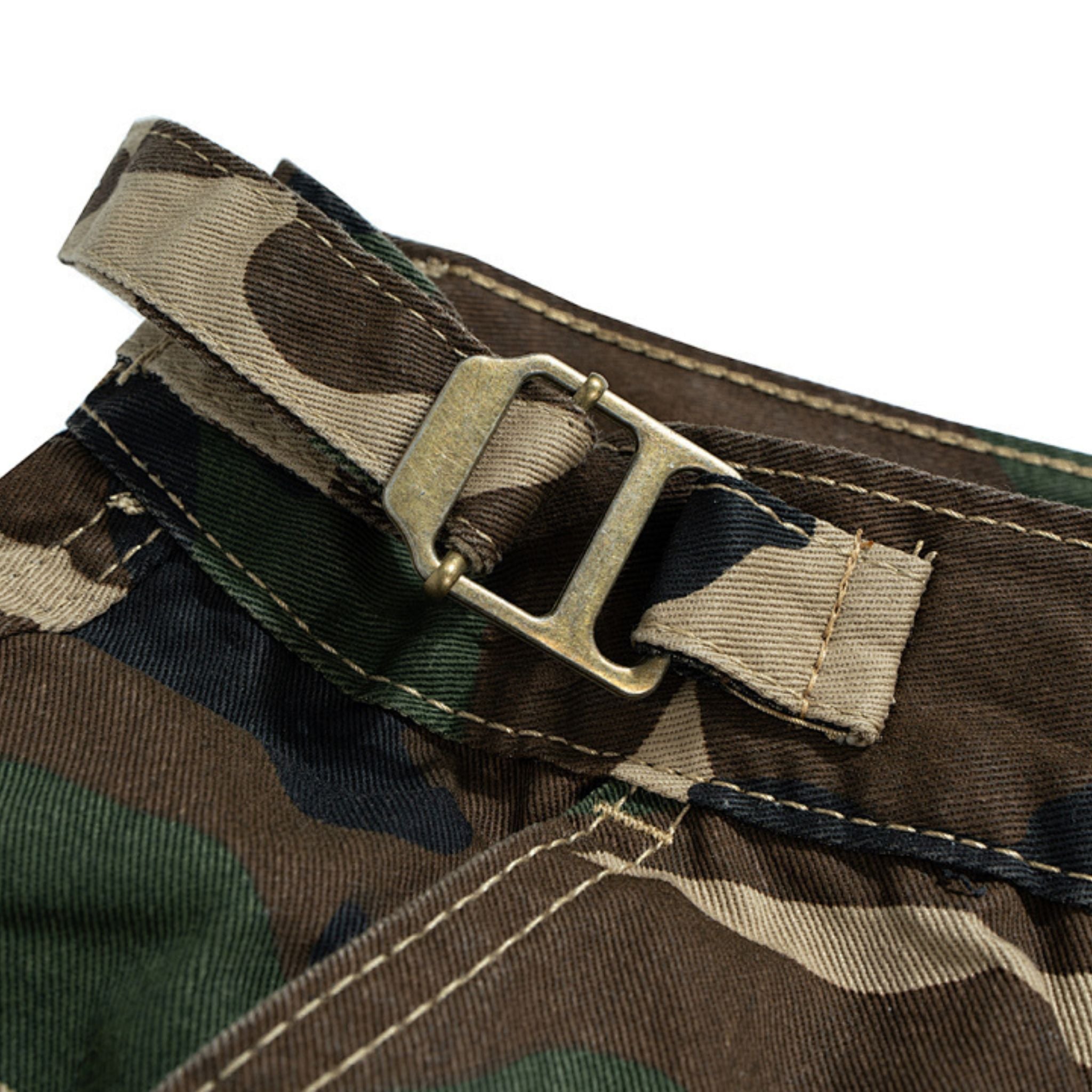Dual-Camo Layered Cargo Jorts