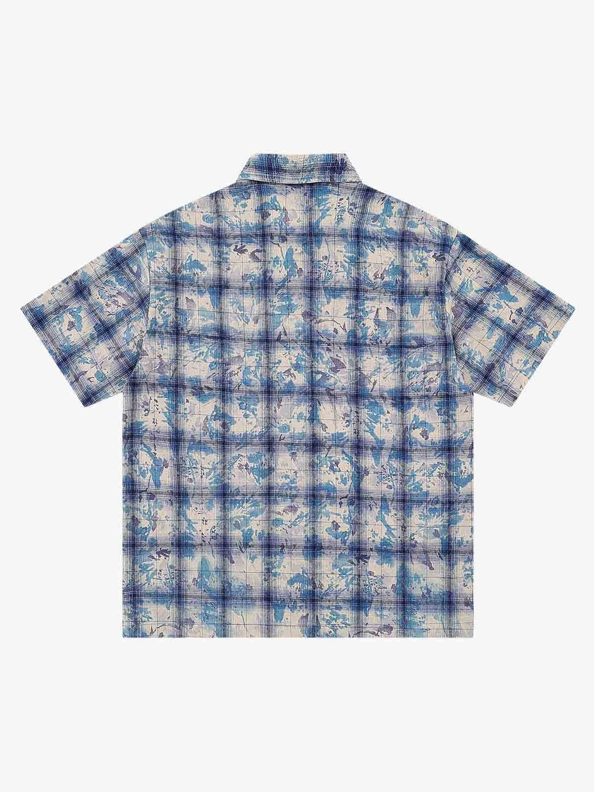 Plaid Graphic Short-Sleeved Shirt