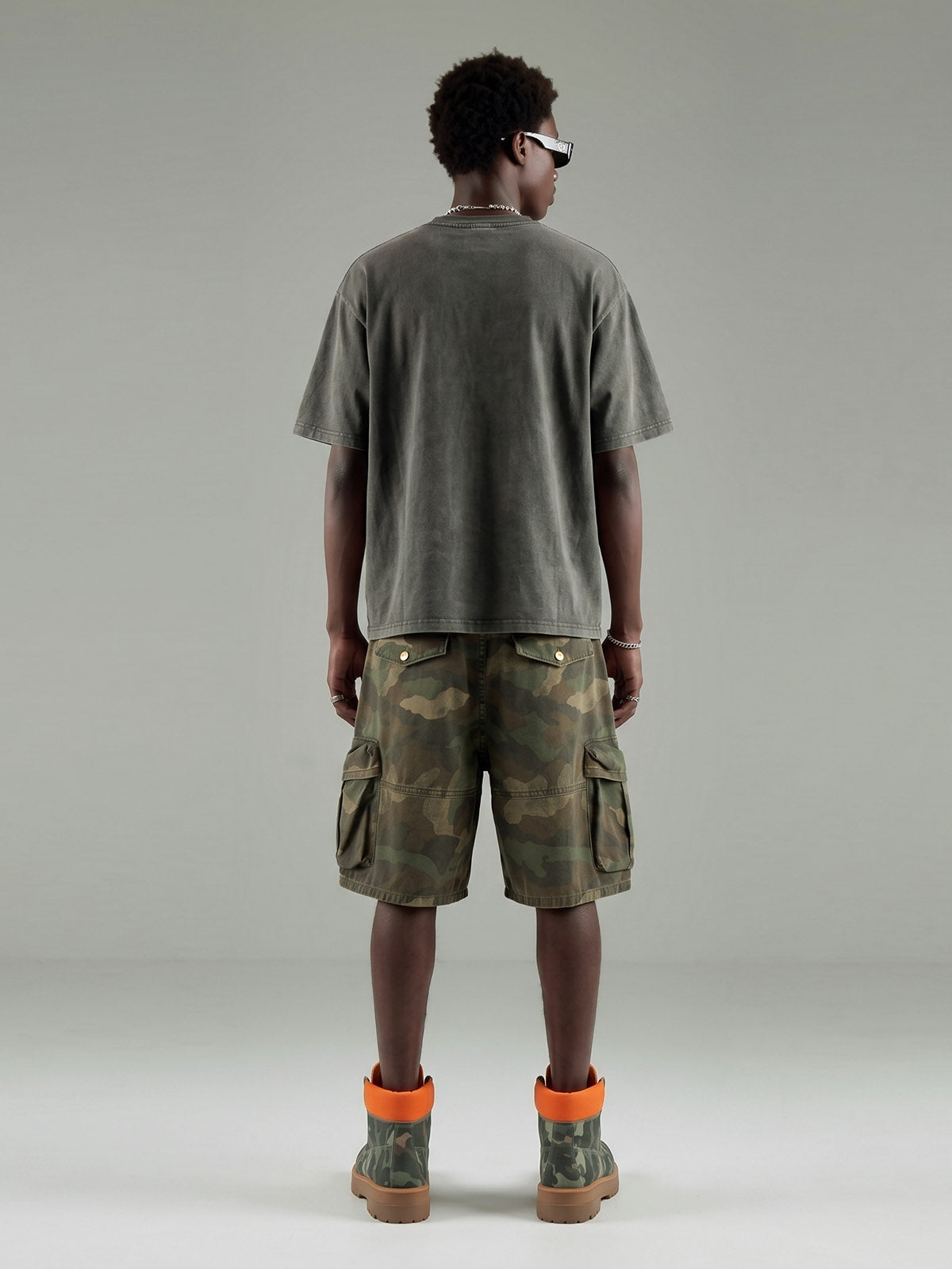 Distressed Camouflage Workwear Wide