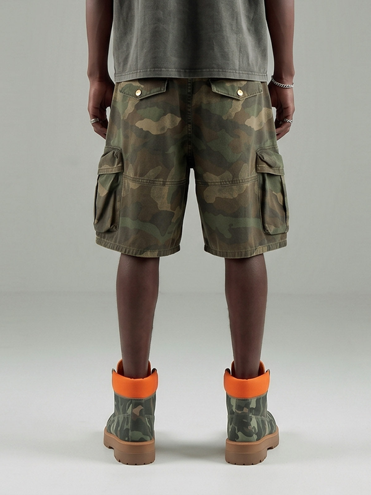 Distressed Camouflage Workwear Wide