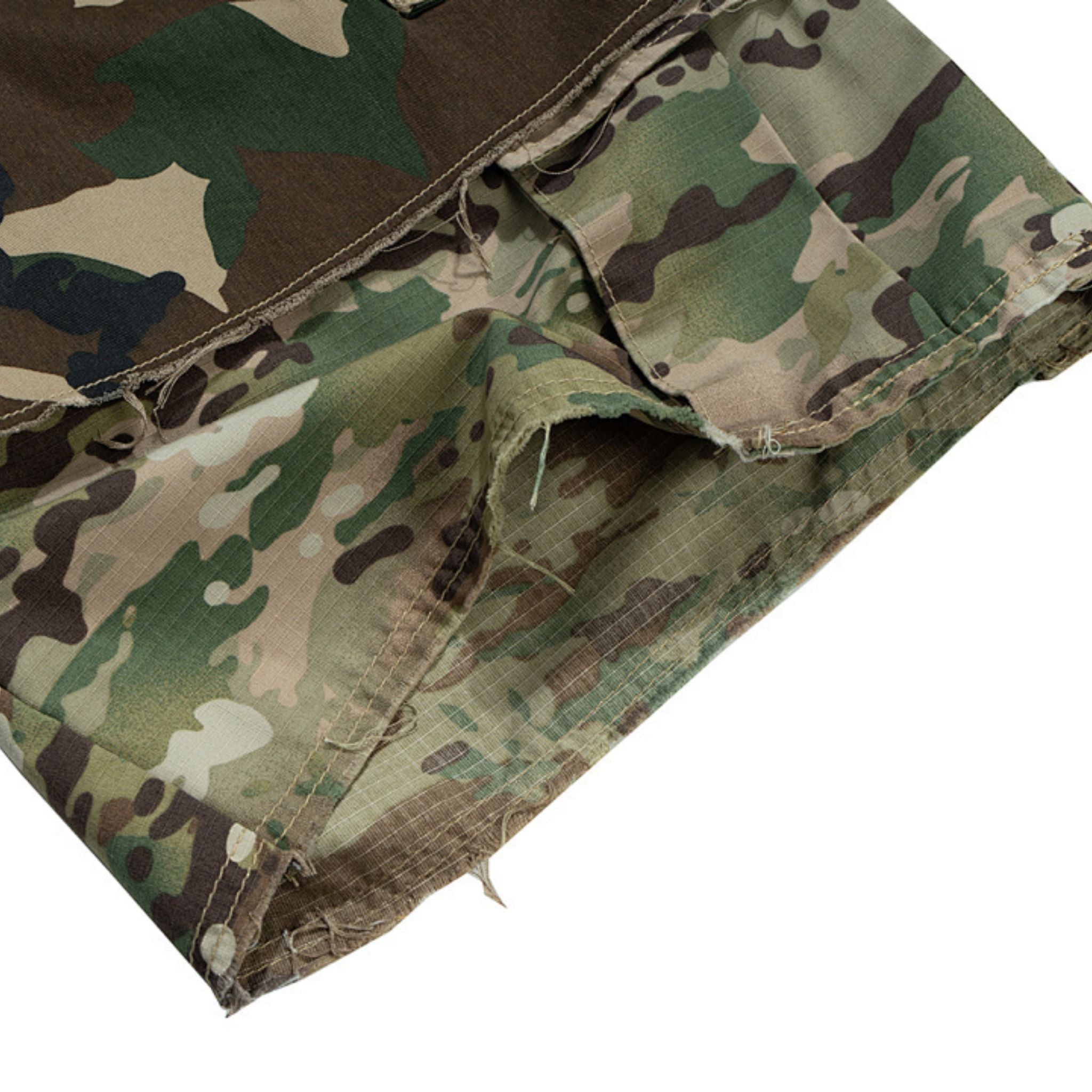 Dual-Camo Layered Cargo Jorts