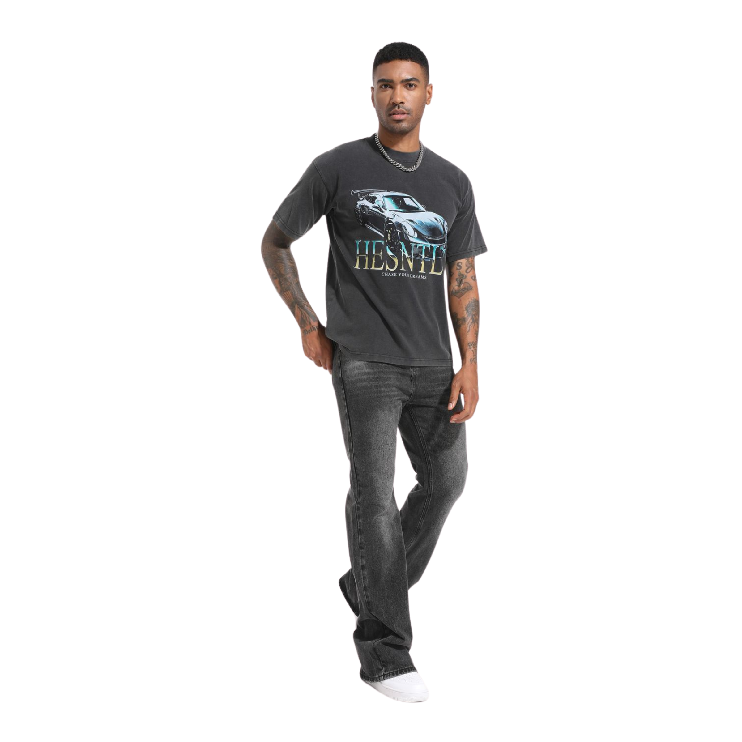 Flare Denim v2 | Washed Black