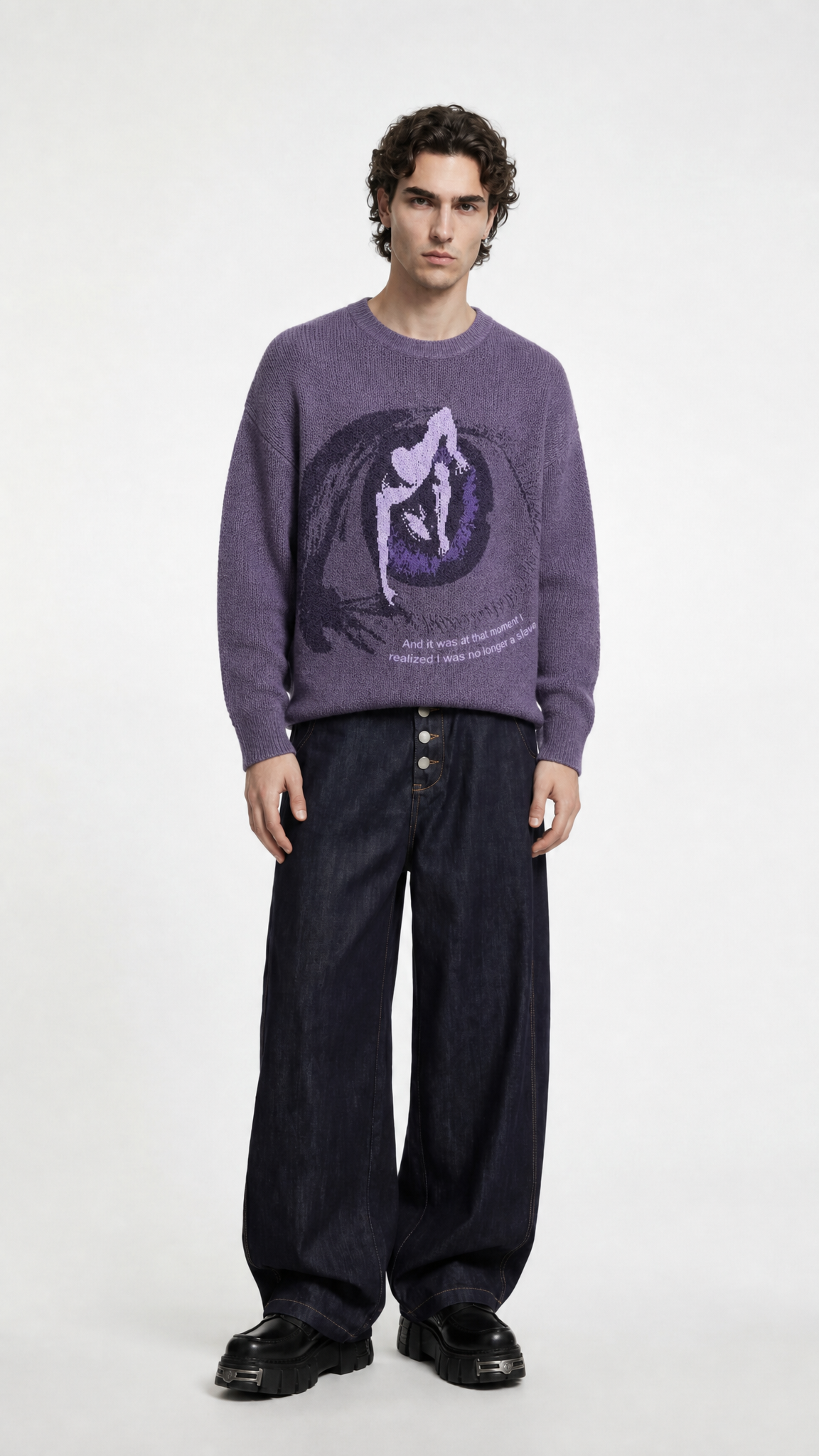 Purple Eye Knit Sweater