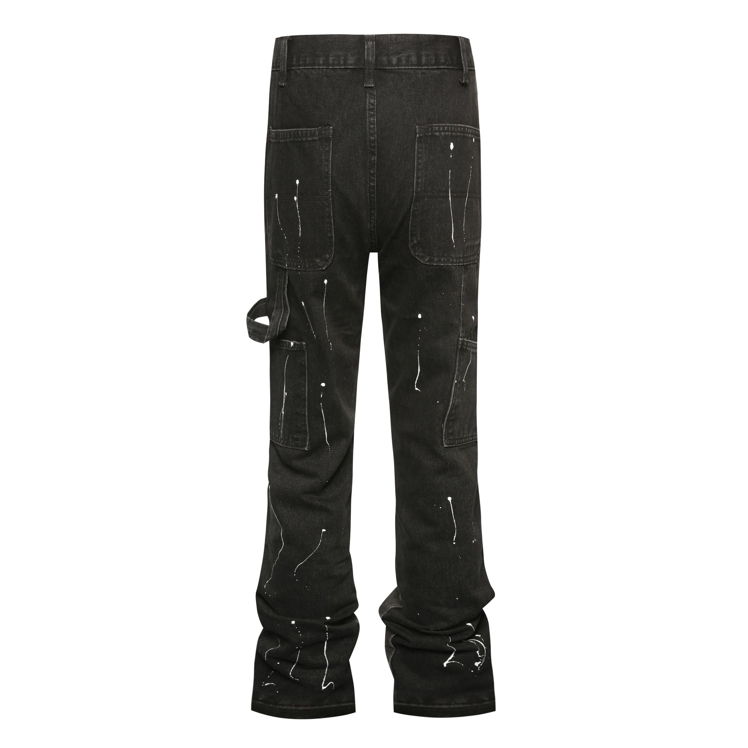 Flare Denim - Paint Splattered Black