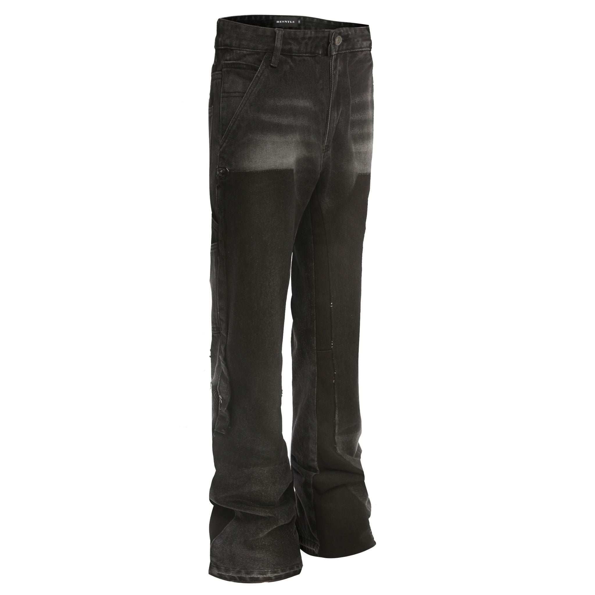 Flare Denim - Patch-work Black