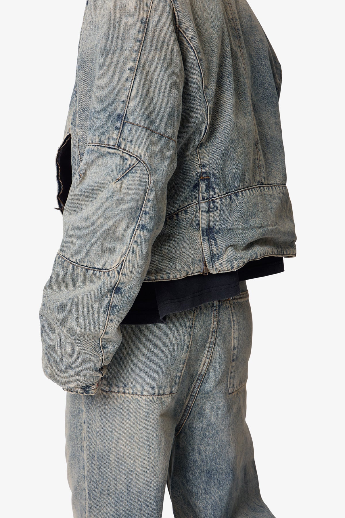 Moto Denim Jacket - Vintage Blue