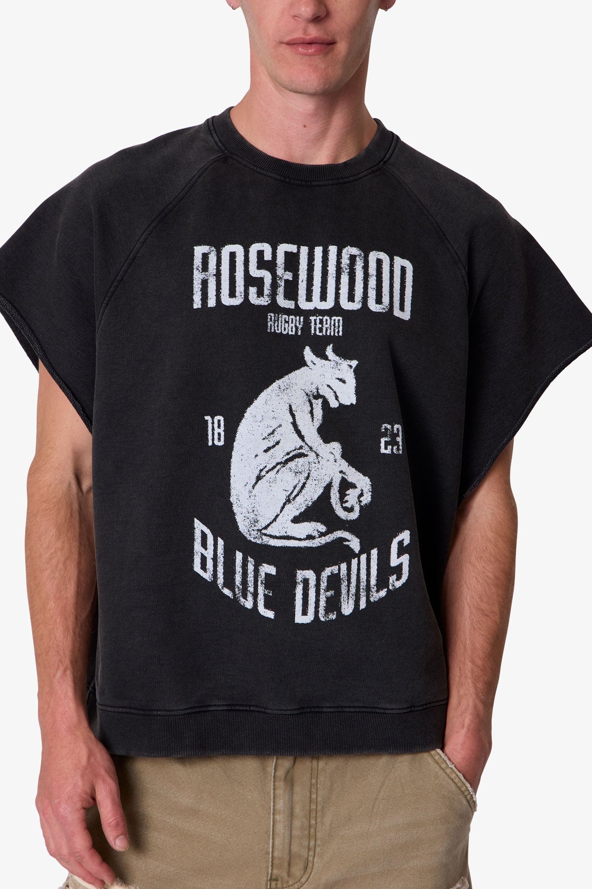 Rosewood Cut Off Tee - Washed Black
