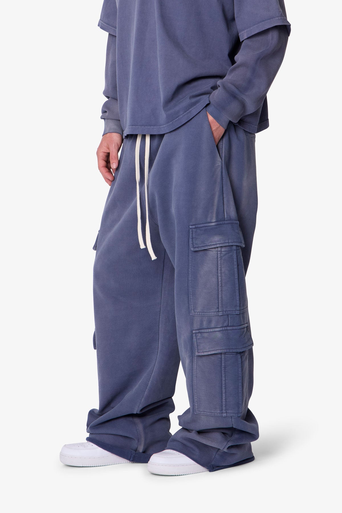 Ultra Baggy Cargo Sweatpants - Washed Navy