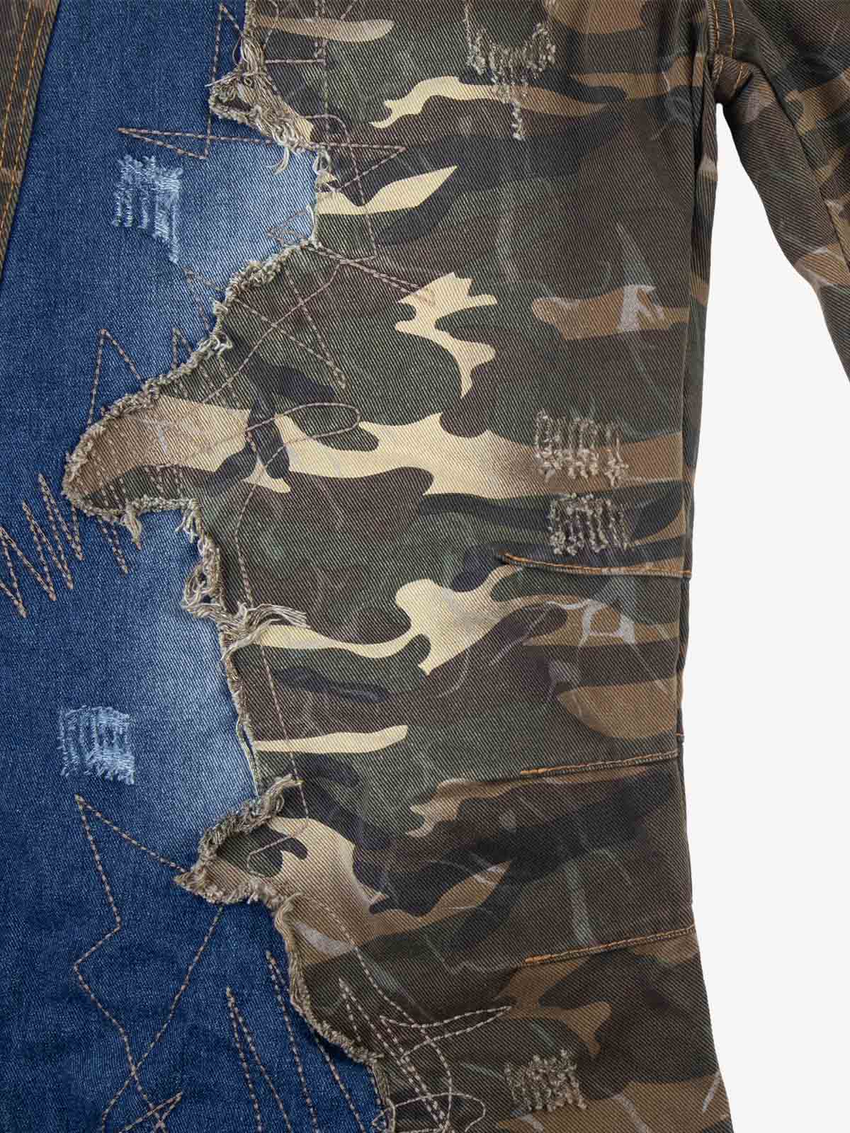 Camo Panel Embroidered Jeans