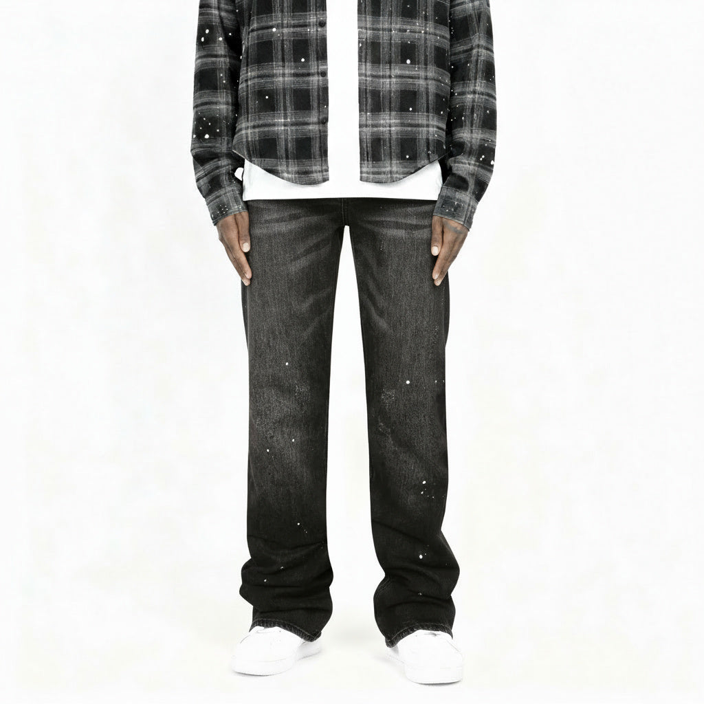 Flare Denim - Washed Black V2