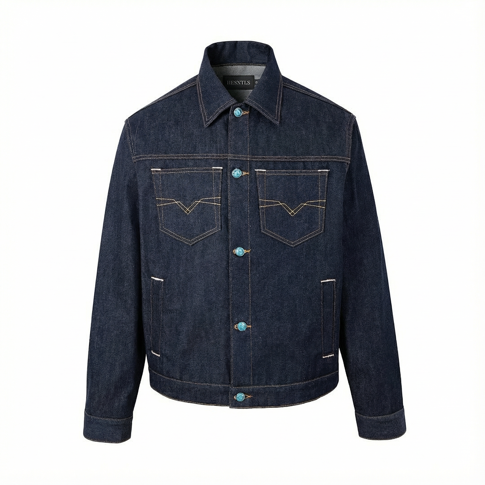 Classic Denim Jacket - Turquoise Blue