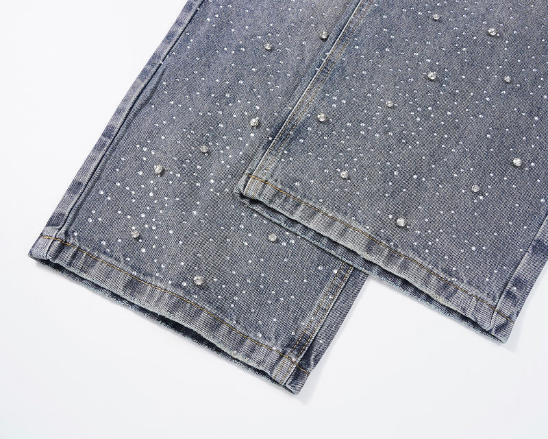 Baggy Fit - Rhinestone Washed Indigo
