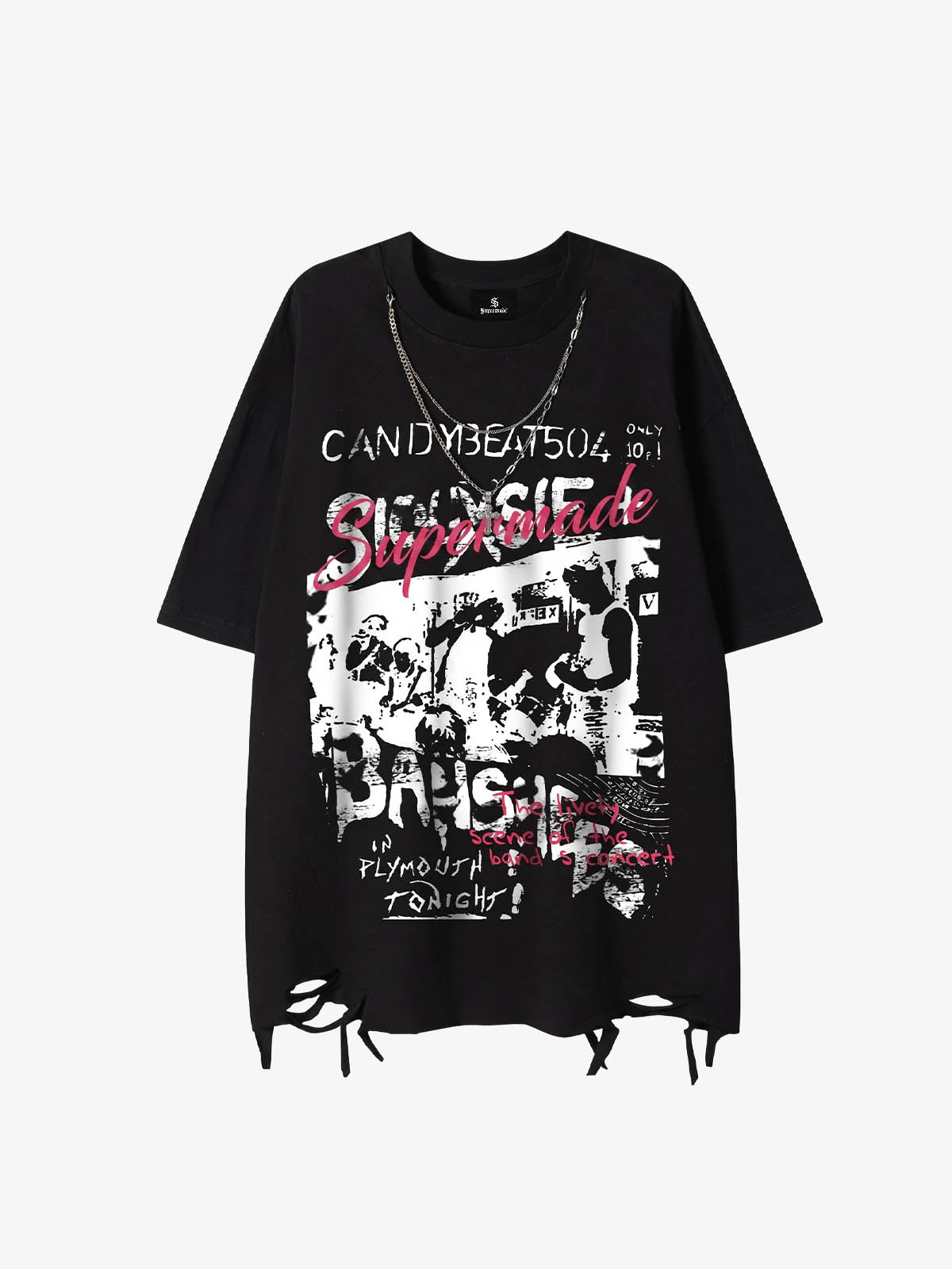 Letter Graphic Necklace Tee