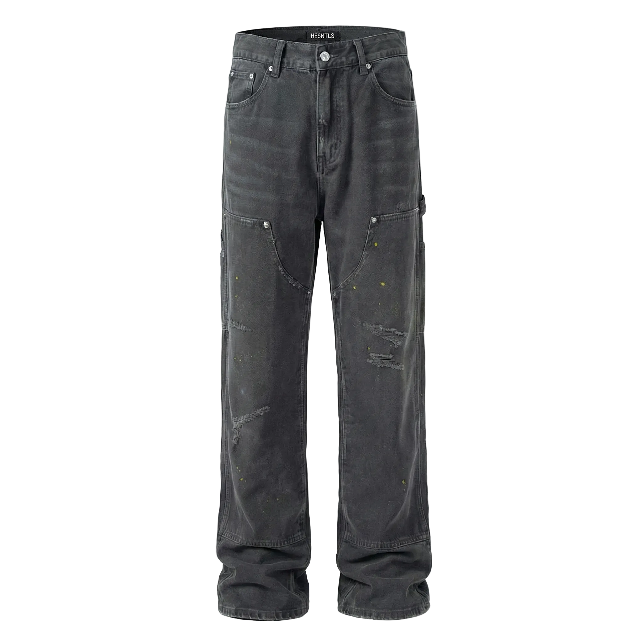 Double Knee | Distressed Black