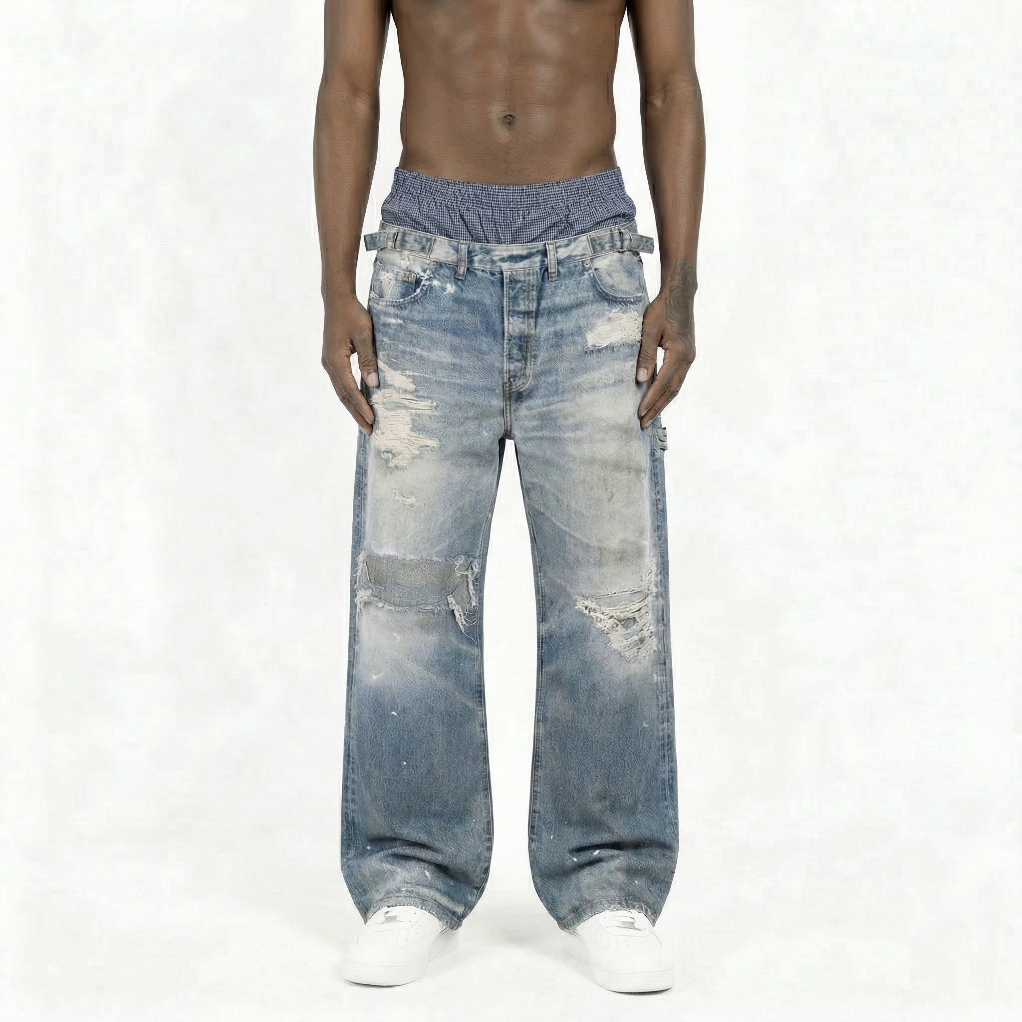 Boxer-Insert Baggy Denim