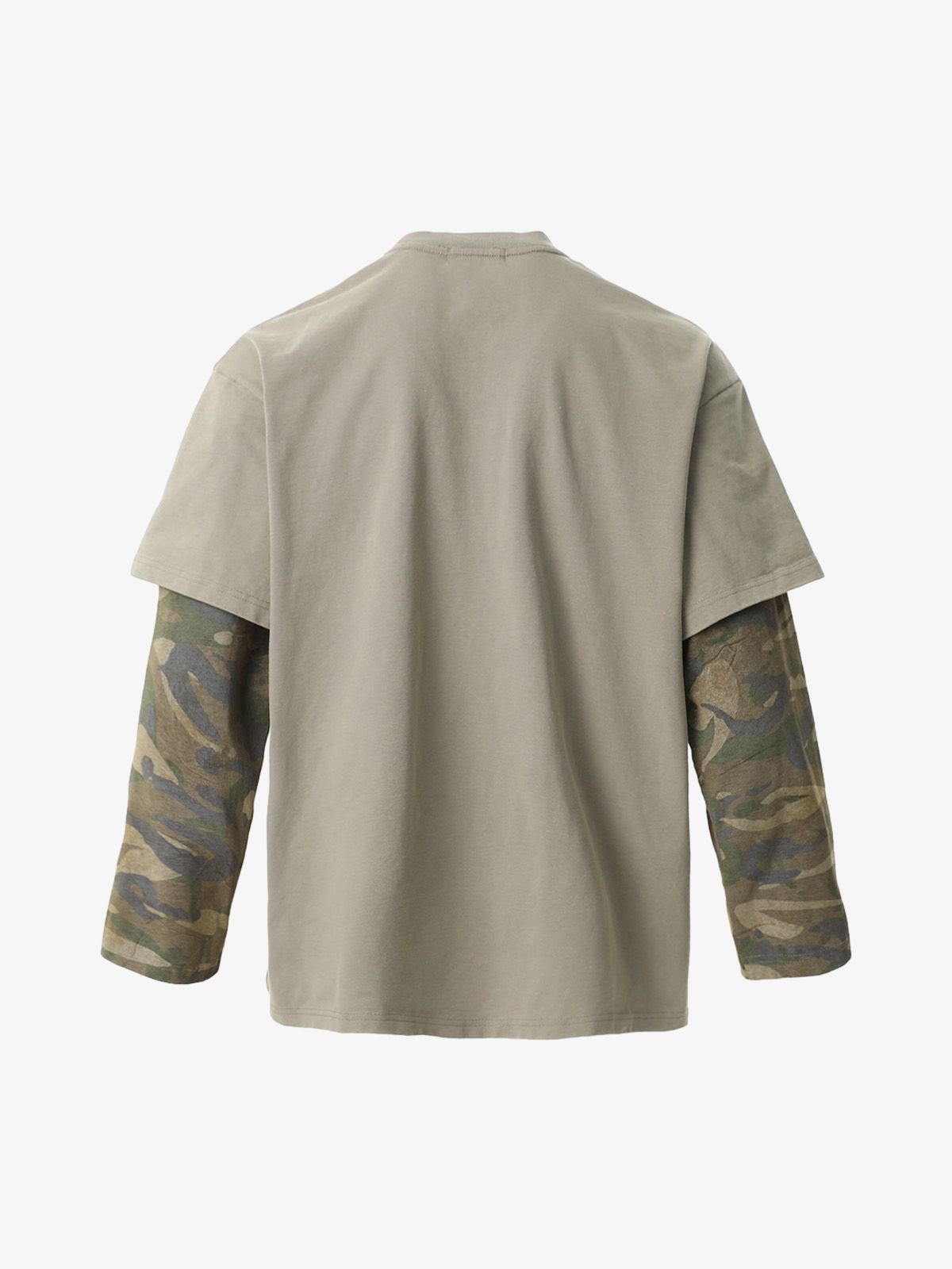 Jersey Distressed Camouflage Double Layered Graphic T-Shirt - 2420