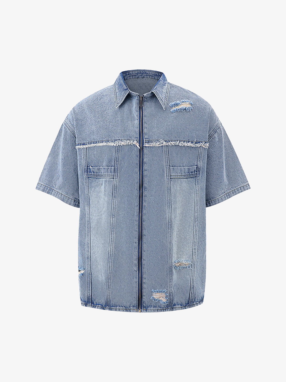 Ripped Denim Distressed Suit - 2460