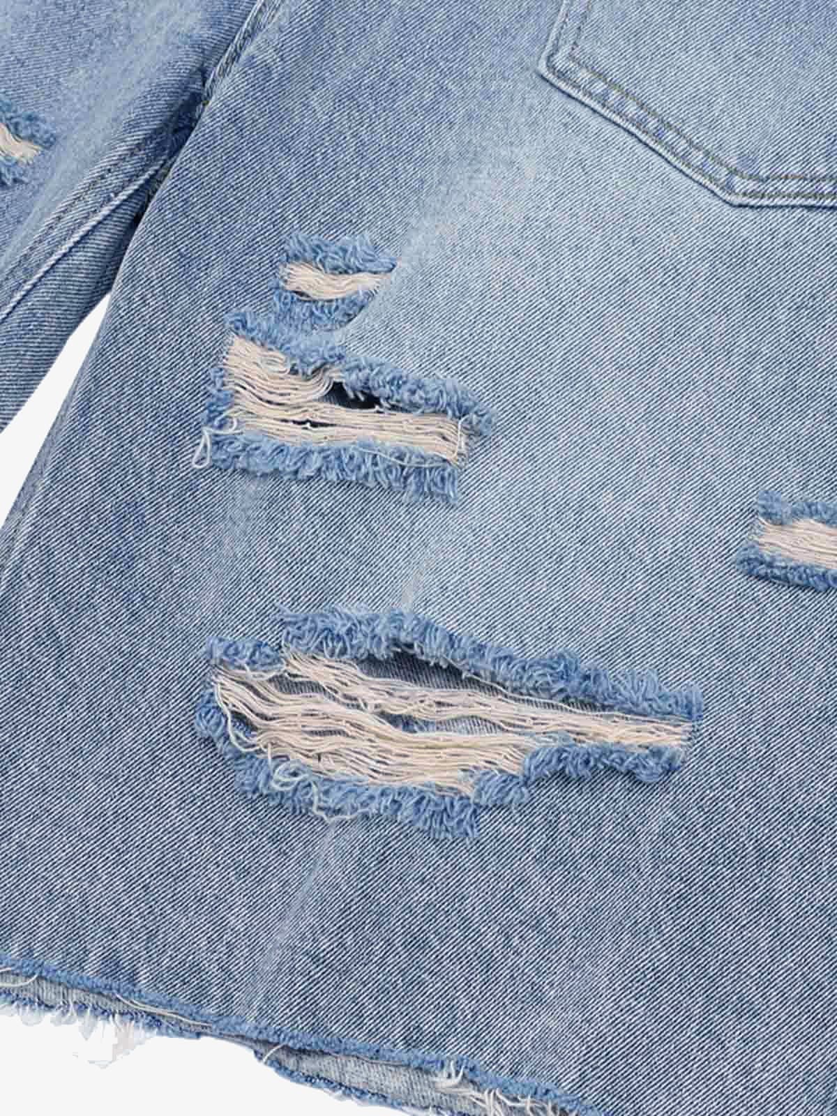 Ripped Denim Distressed Suit - 2460