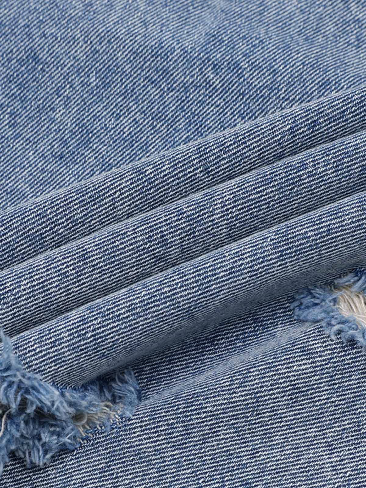 Ripped Denim Distressed Suit - 2460