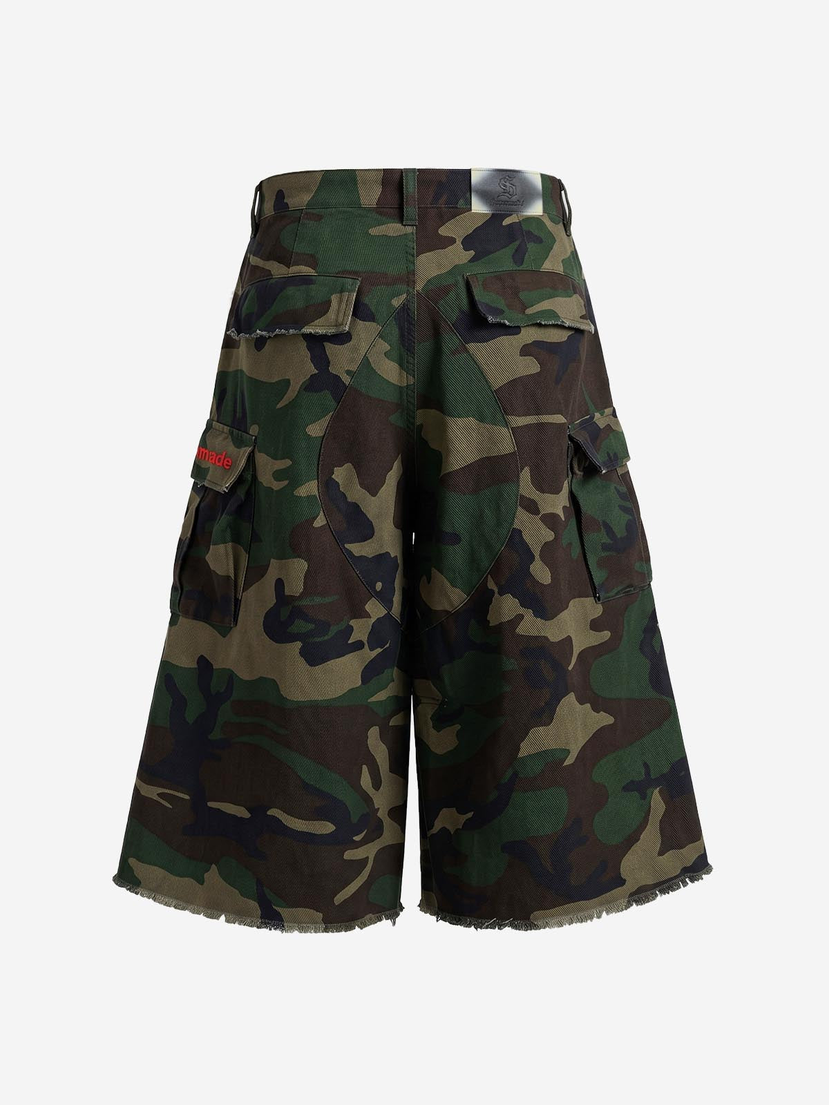 Vintage Camo Frayed Hem Cargo Shorts