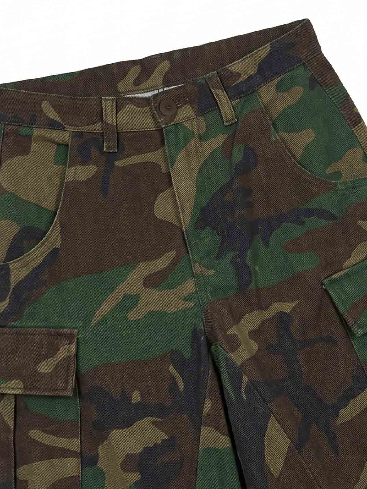 Vintage Camo Frayed Hem Cargo Shorts