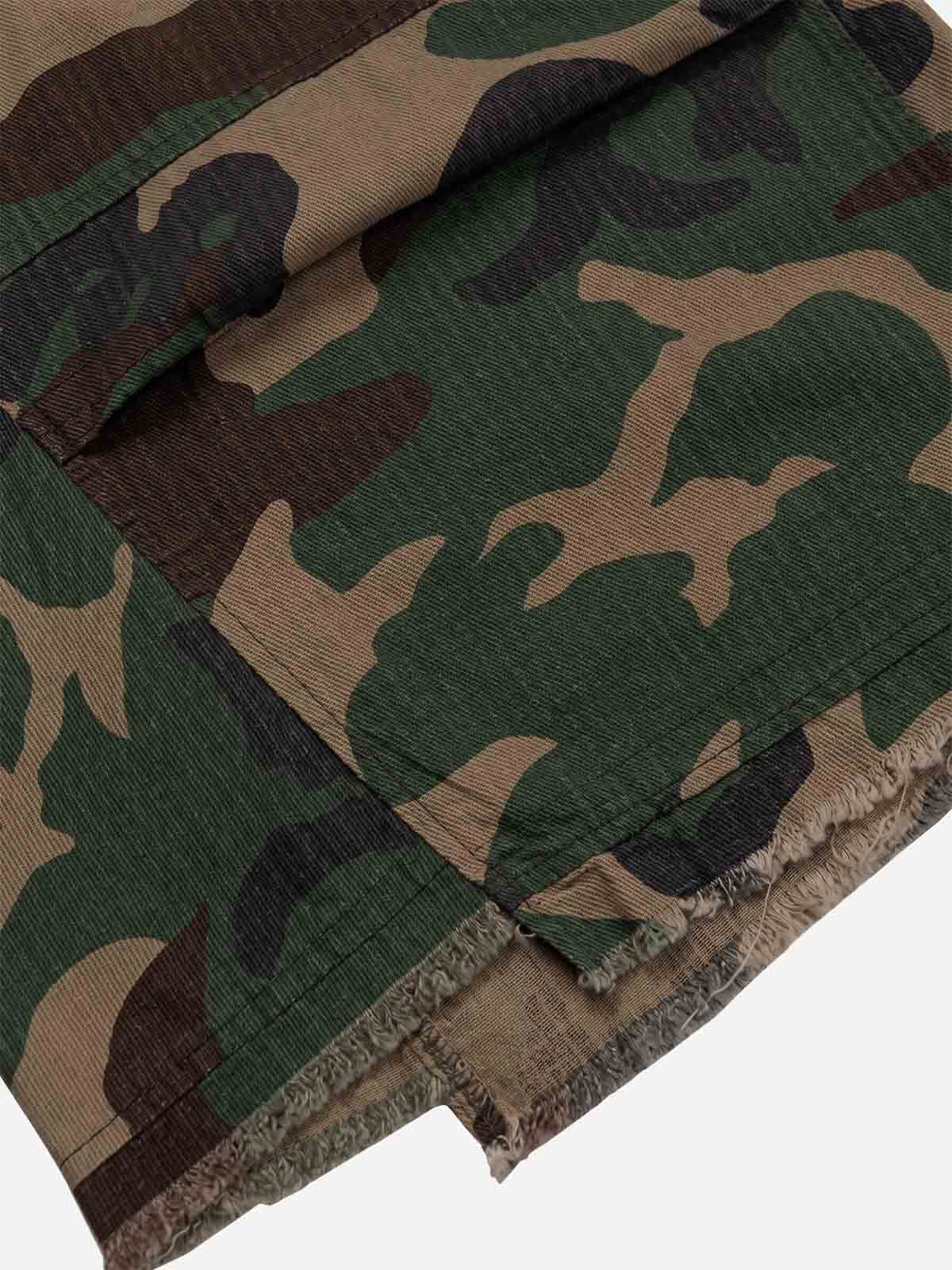Vintage Camo Frayed Hem Cargo Shorts