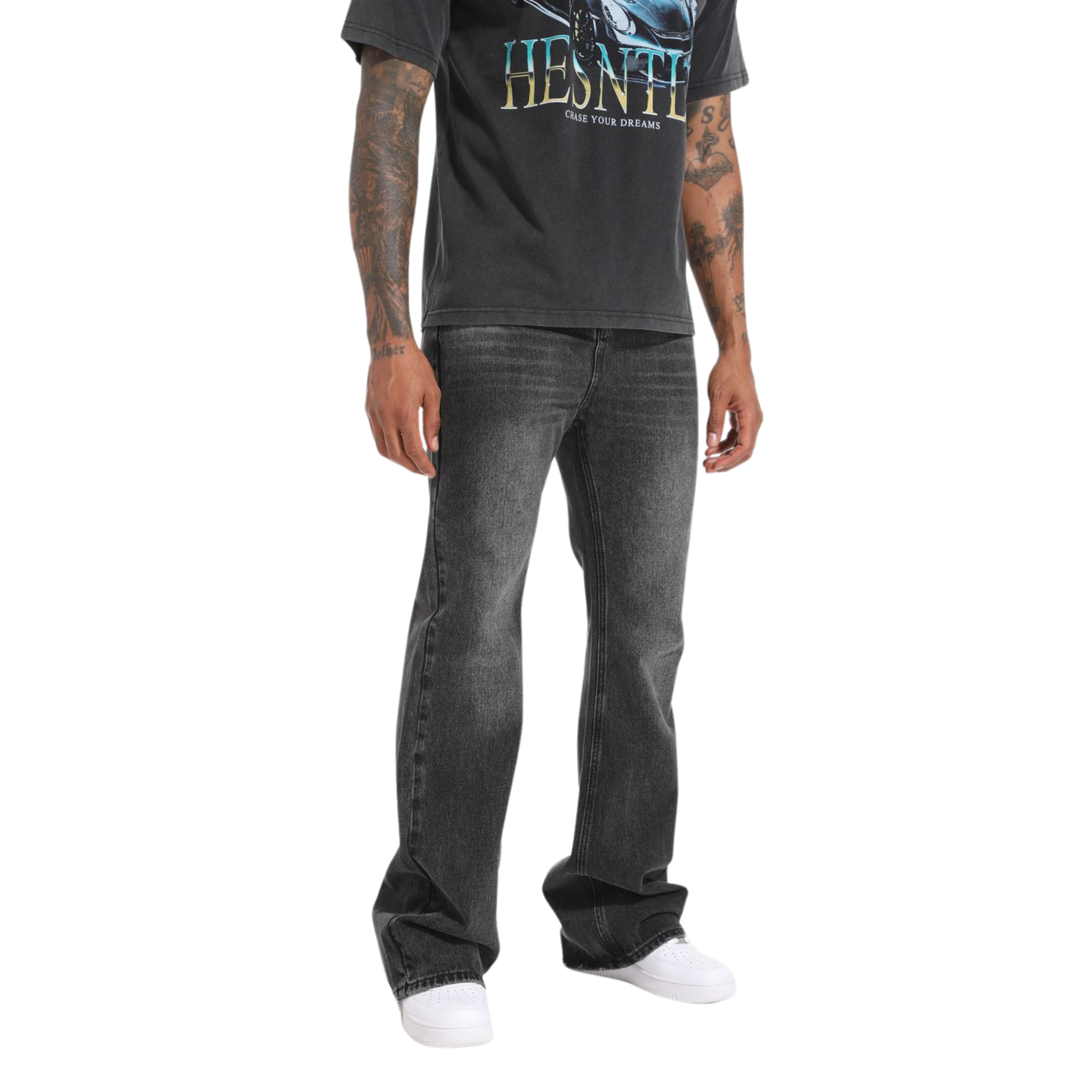 Flare Denim v2 | Washed Black