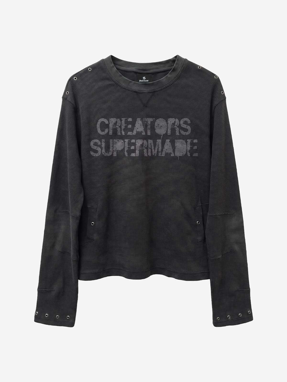 Waffle Knit Metal Detail Tee