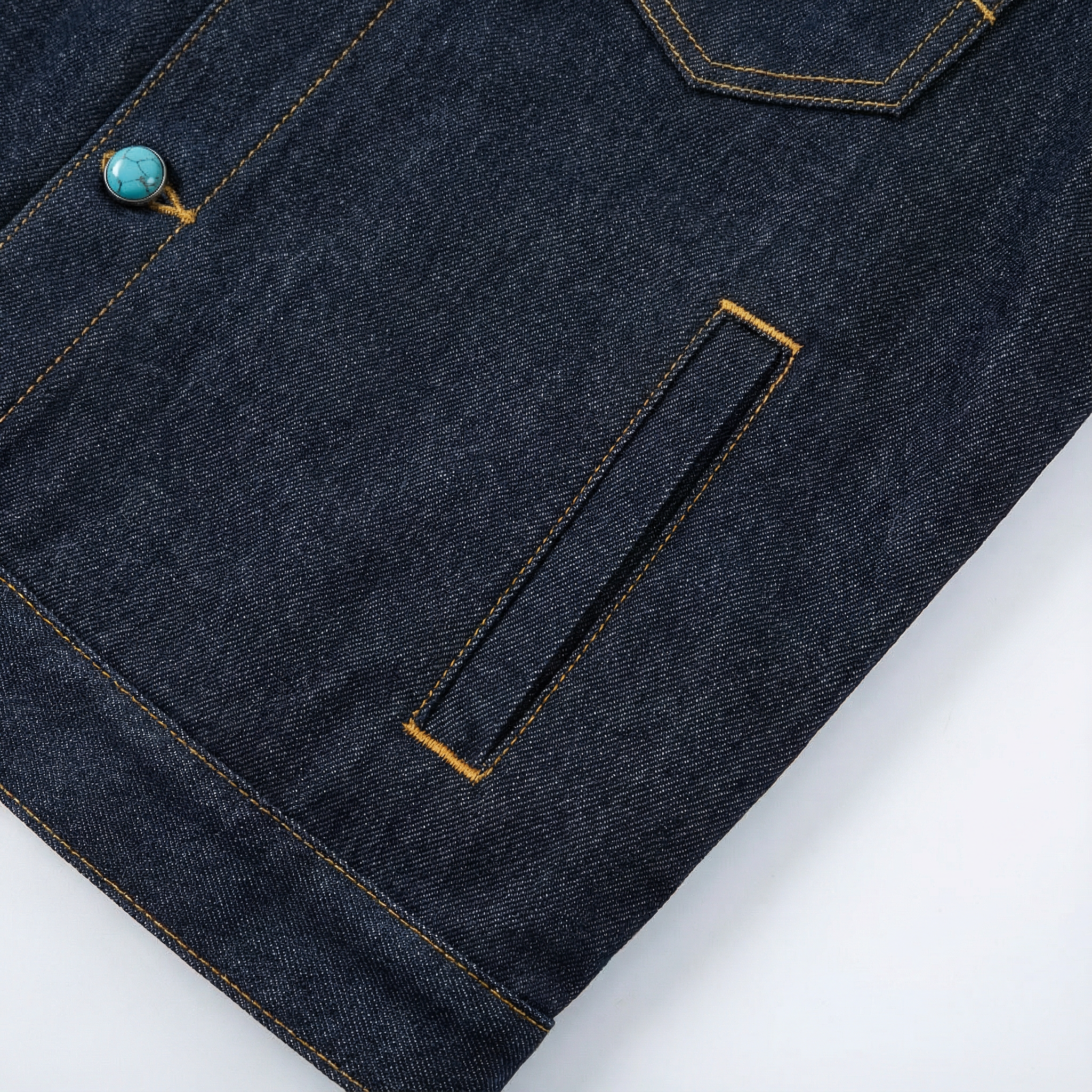 Classic Denim Jacket - Turquoise Blue