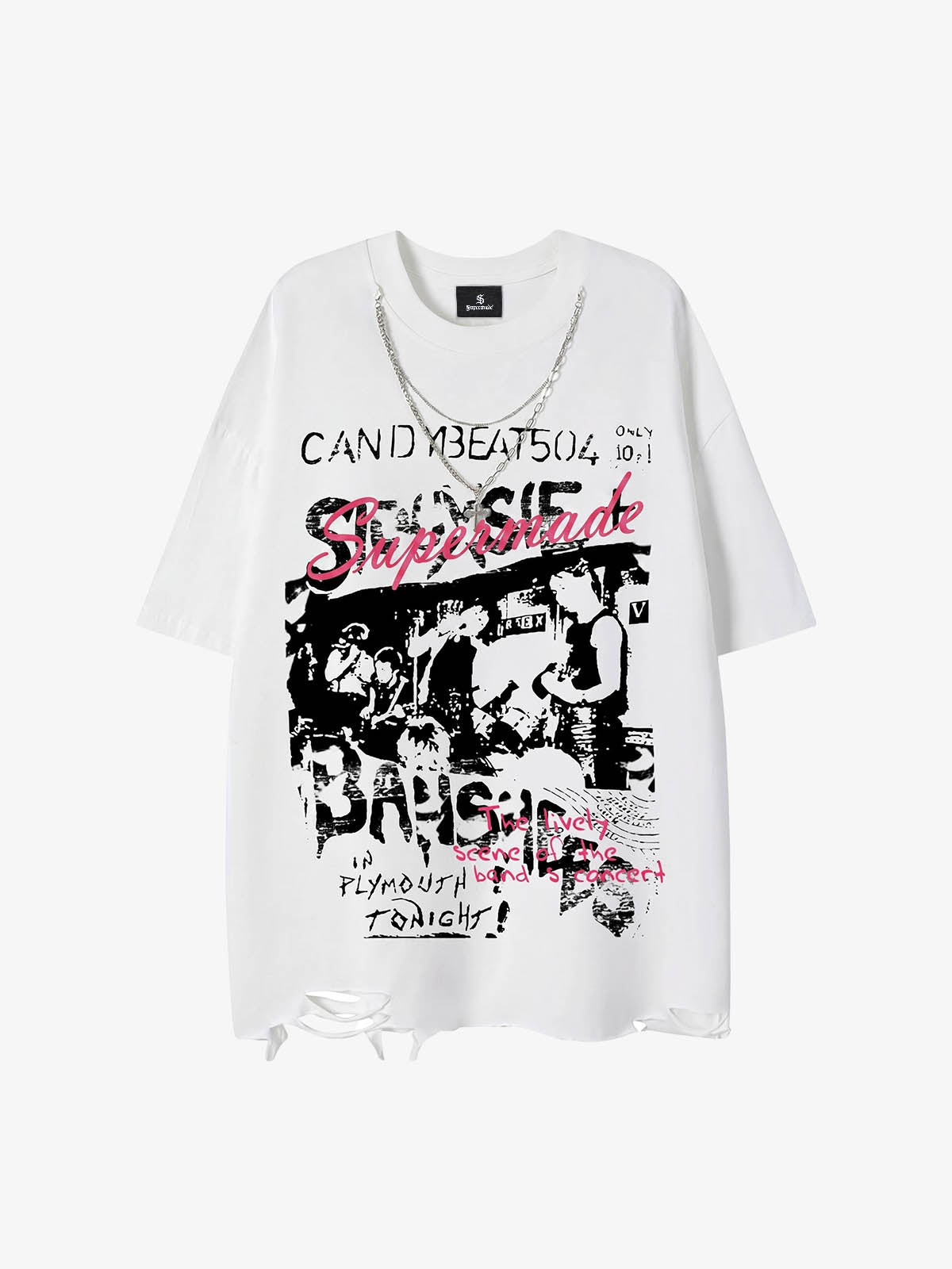 Letter Graphic Necklace Tee