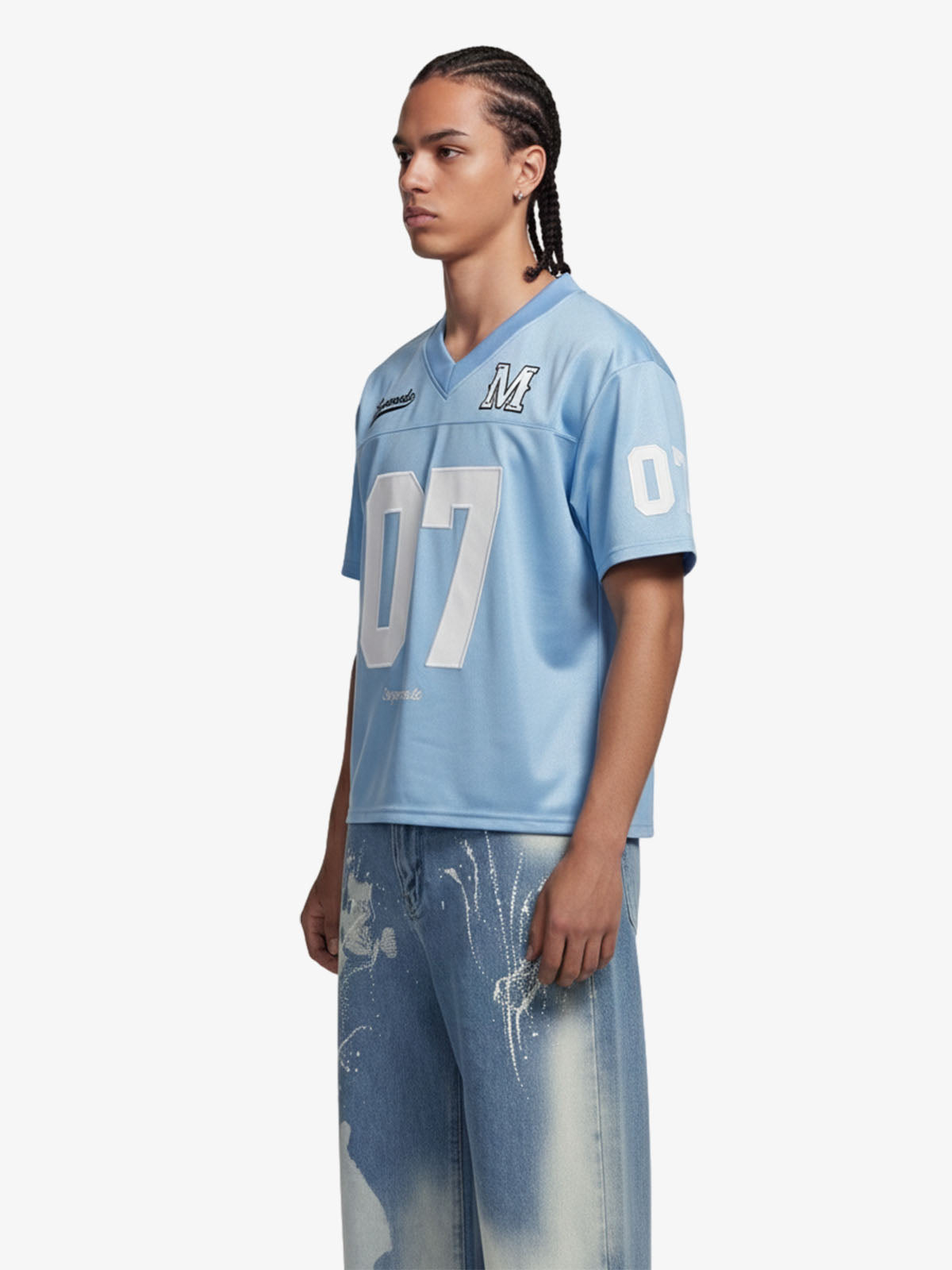 Loose Satin Jersey 07 Stitching Sports T-Shirt