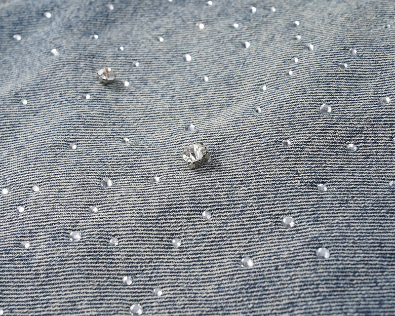 Baggy Fit - Rhinestone Washed Indigo