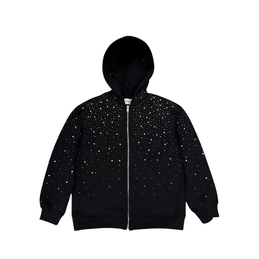 VYBES Rhinestone Galaxy Zip Up