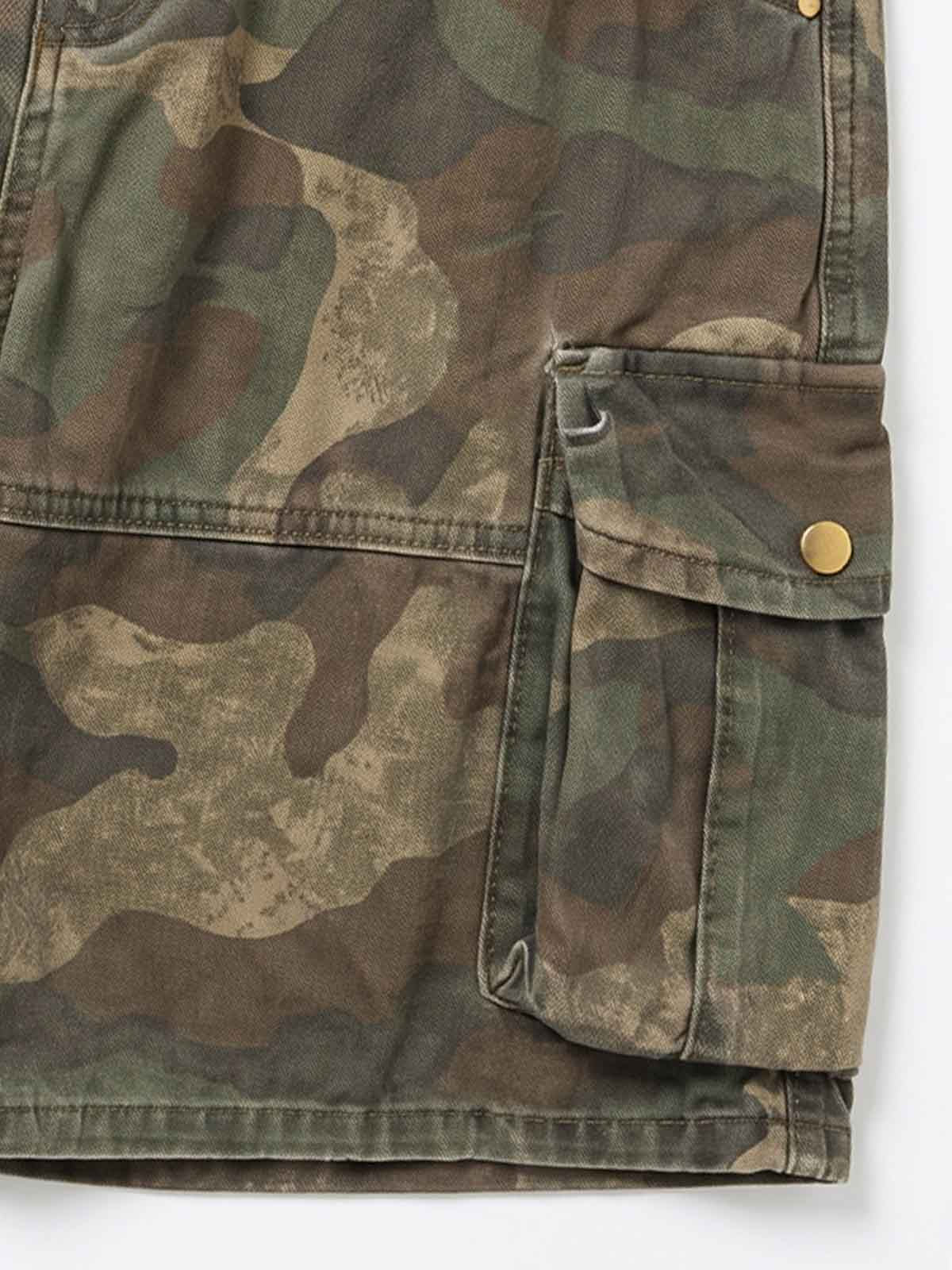 Distressed Camouflage Workwear Wide