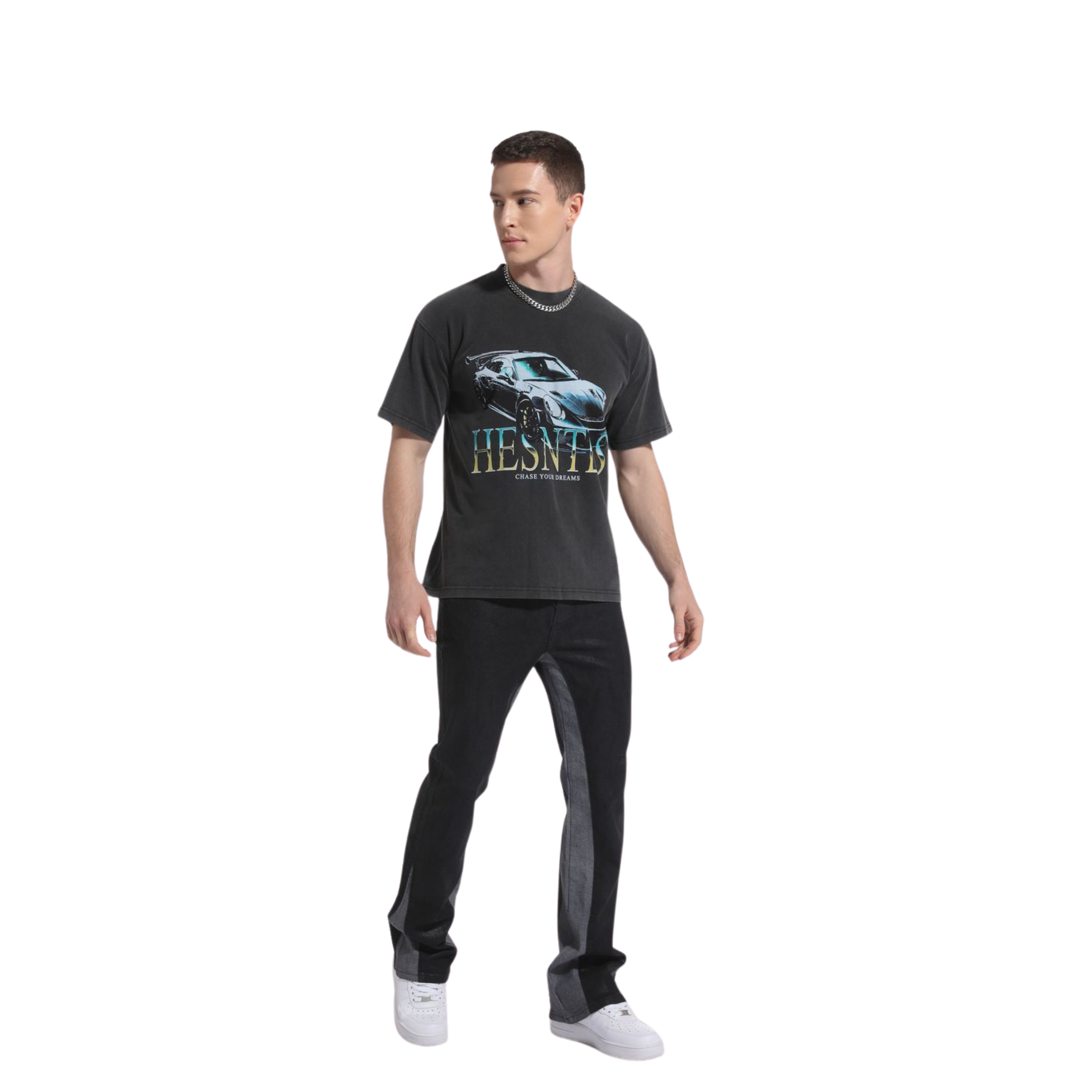 Flare Denim - Contrast Black