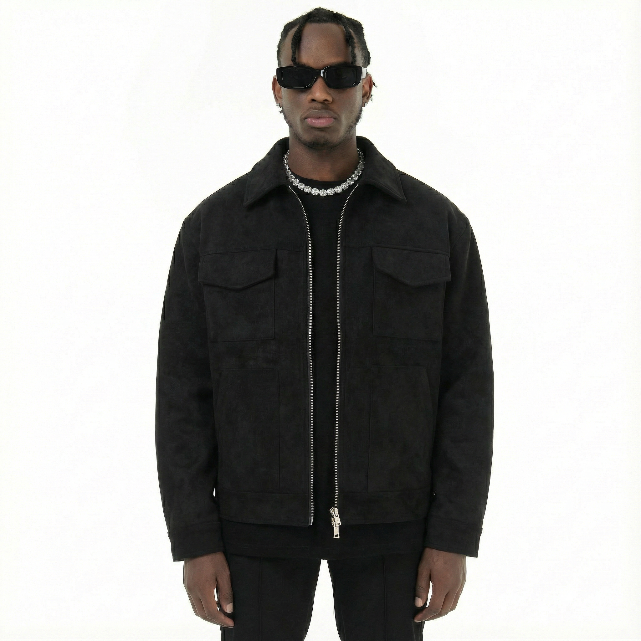 Suede Work Jacket - Black