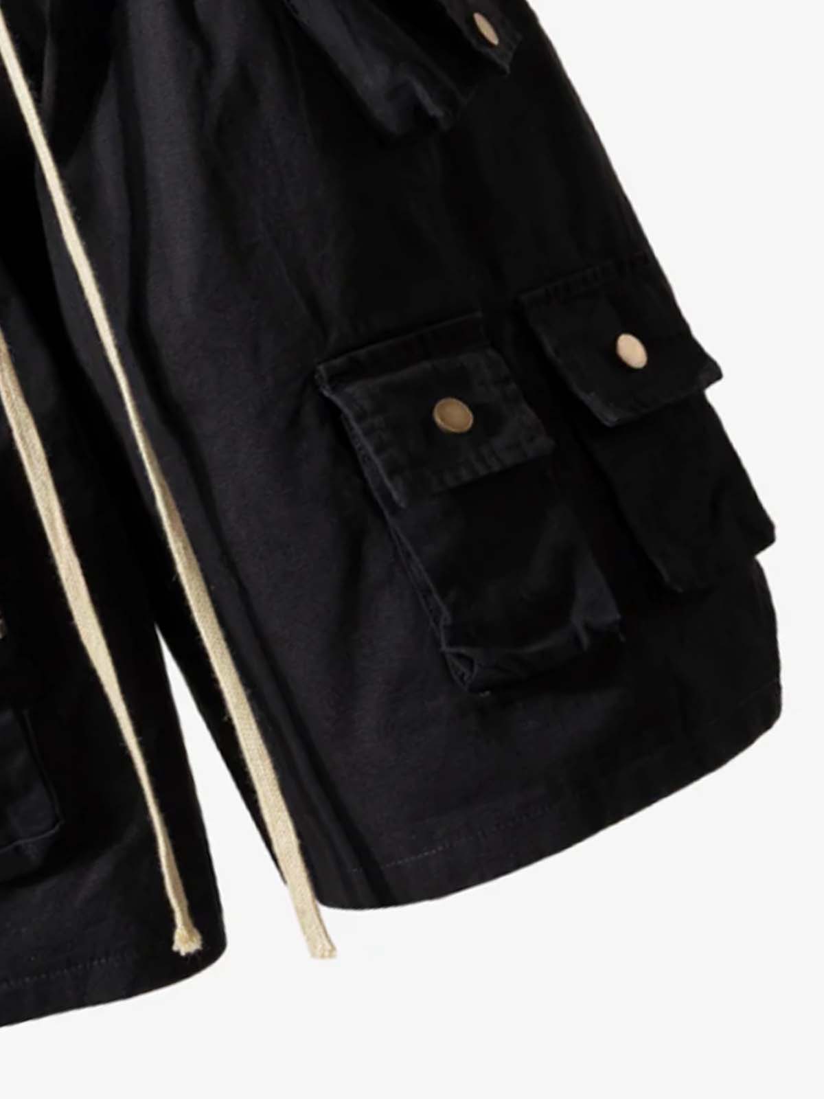 High-Waisted Olive Cargo Shorts