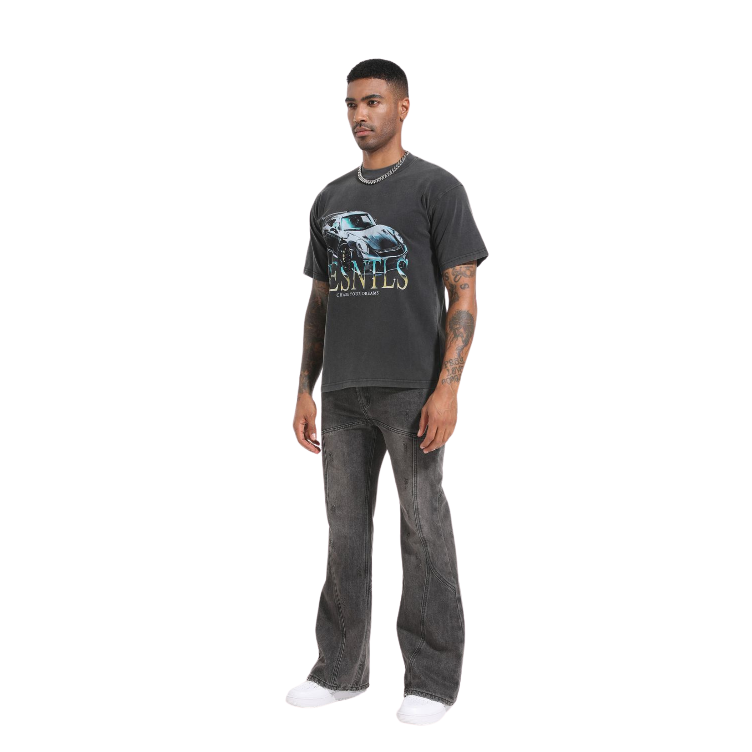 Straight Denim - Washed Black